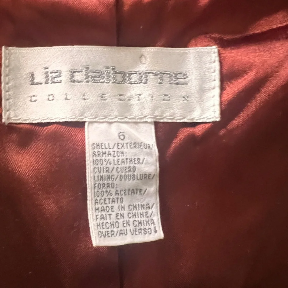 Liz Claiborne Brown Leather Vest - Picture 2 of 3